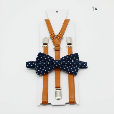 Hot Selling Men Women Pu Leather 3 Clips Suspenders Bowties Sets From New Designer