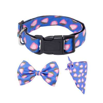 fashion multicolor a set of 3 pcs dog pet collar bandana and bow tie set